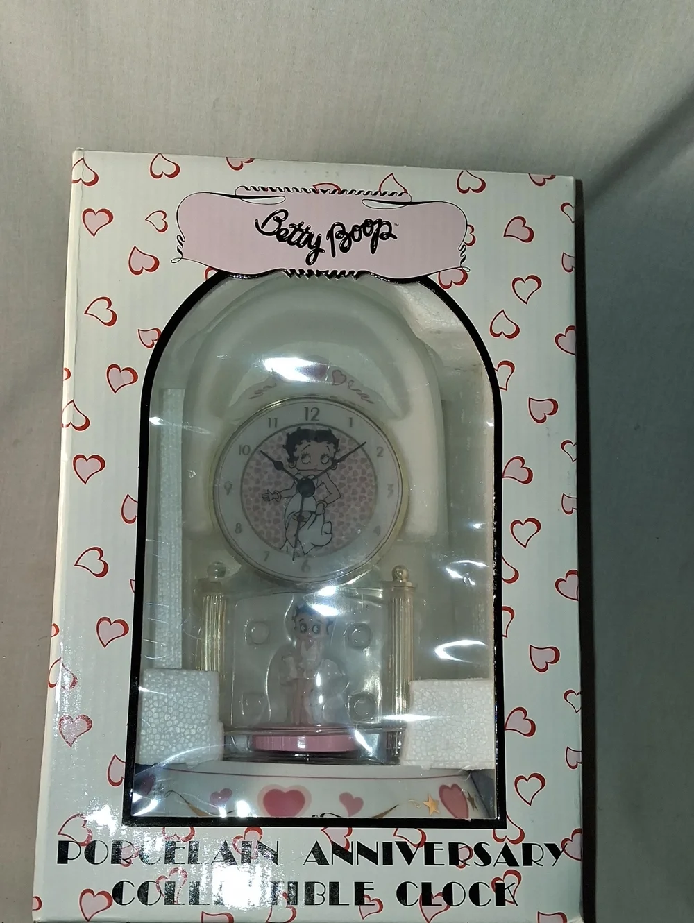 Vintage 2002 Betty Boop Anniversary Porcelain Decorative Clock Collectible